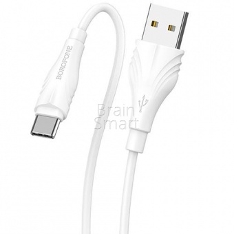 USB кабель Type-C Borofone BX18 Optimal (3м) Белый - фото, изображение, картинка