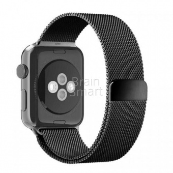 Ремешок металлический Milanese Magnetic для Apple Watch (42/44мм) Черный - фото, изображение, картинка