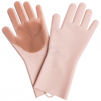 Силиконовые перчатки для уборки Xiaomi Jordan&Judy Silicone Cleaning Glove Абрикос - фото, изображение, картинка