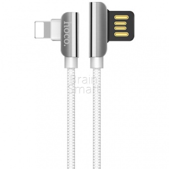 USB кабель Lightning HOCO U42 Exquisite Steel (1м) Белый - фото, изображение, картинка