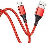 USB кабель Micro Borofone BX54 Nylon 2.4A (1м) Красный* - фото, изображение, картинка