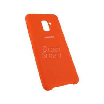 Накладка Silicone Case Samsung A730 (A8+ 2018) (13) Ярко-Оранжевый - фото, изображение, картинка