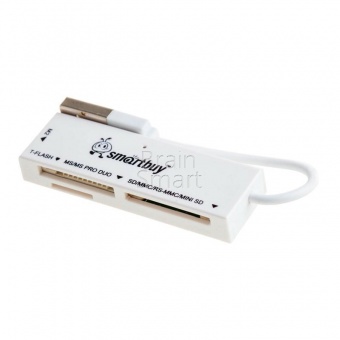 USB-картридер SmartBuy SBR-717 (microSD/miniSD/TF/M2) Белый - фото, изображение, картинка