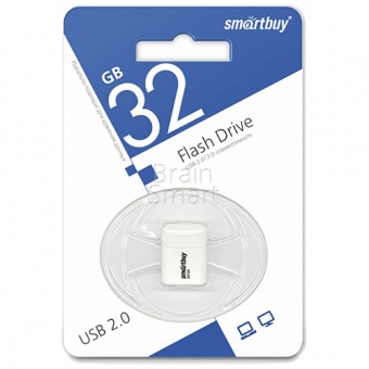 USB 2.0 Флеш-накопитель 32GB SmartBuy Lara Белый - фото, изображение, картинка