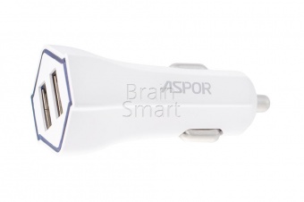 АЗУ Aspor A901 2USB + кабель Lightning (2,4A) Белый - фото, изображение, картинка