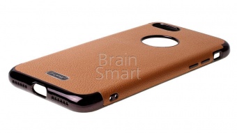 Накладка силиконовая J-Case Jack Series под кожу с магнитом iPhone 7/8 Св. Коричневый - фото, изображение, картинка