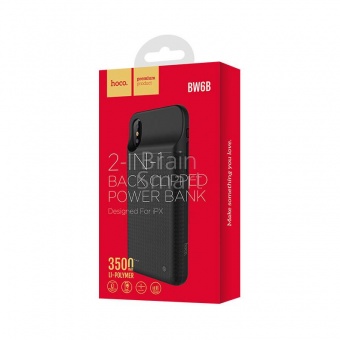 Чехол-аккумулятор HOCO BW6B Wayfarer 3500mAh iPhone X Черный - фото, изображение, картинка