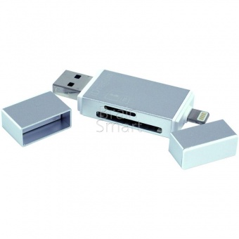 USB/CardReader R004 iDragon металл microSD/SD для Apple/Android (Lightning, microUSB) - фото, изображение, картинка