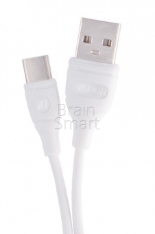 USB кабель Type-C Aspor AC-03 круглый (1,2м) (2.1A) Белый - фото, изображение, картинка