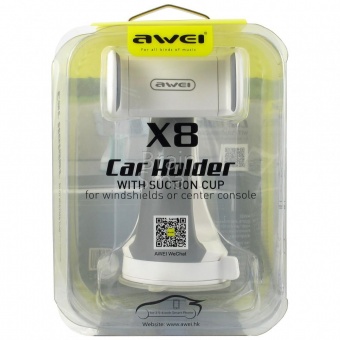 Автомобильный держатель Awei X8 жесткая штанга Белый/Серый - фото, изображение, картинка