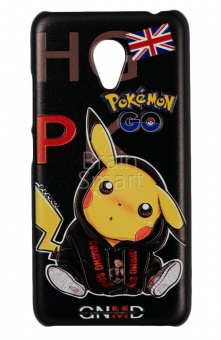 Накладка пластиковая Pokemon GO с рисунком Meizu M3 В Черном Капюшоне - фото, изображение, картинка