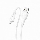 USB кабель Lightning Borofone BX18 2.4A (3м) Белый* - фото, изображение, картинка