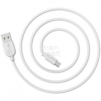 USB кабель Micro Borofone BX14 LinkJet (3м) Белый - фото, изображение, картинка