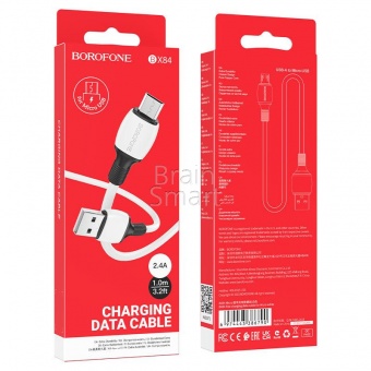 USB кабель Micro Borofone BX84 2,4A (1м) Белый* - фото, изображение, картинка