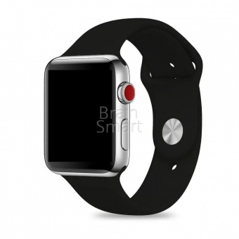 Ремешок силиконовый Sport для Apple Watch (38/40мм) S (18) Черный - фото, изображение, картинка