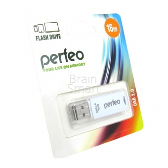 USB 2.0 Флеш-накопитель 16GB Perfeo C06 Белый - фото, изображение, картинка