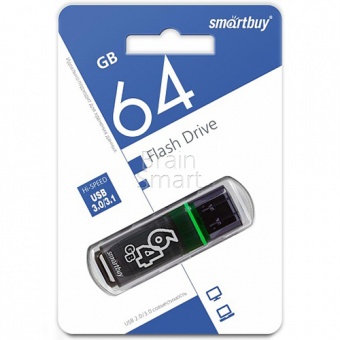 USB 3.0 Флеш-накопитель 64GB SmartBuy Glossy Серый - фото, изображение, картинка
