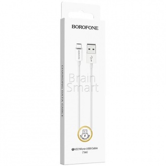 USB кабель Micro Borofone BX22 Bloom (1м) Белый - фото, изображение, картинка
