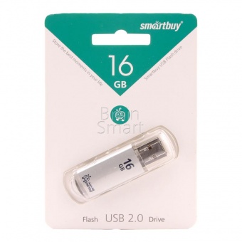 USB 2.0 Флеш-накопитель 16GB SmartBuy V-Cut Серебряный - фото, изображение, картинка