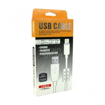 USB кабель Lightning + отсекатель мощности (1,5м) (2,1A) в упаковке - фото, изображение, картинка