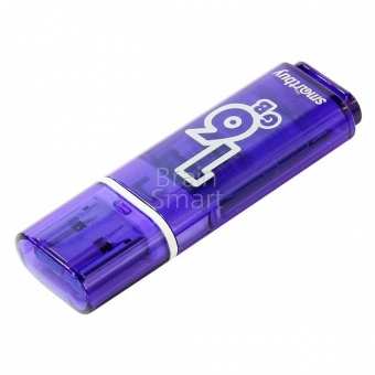 USB 2.0 Флеш-накопитель 16GB SmartBuy Glossy Синий - фото, изображение, картинка