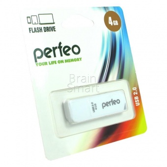 USB 2.0 Флеш-накопитель 4GB Perfeo C10 Белый - фото, изображение, картинка