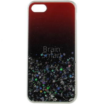 Накладка силиконовая с блестками и переходом iPhone 7/8 Бордовый - фото, изображение, картинка