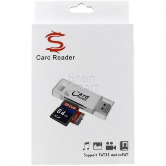 USB/CardReader R007 iReader пластик microSD/SD для Apple/Android (Lightning, microUSB) - фото, изображение, картинка