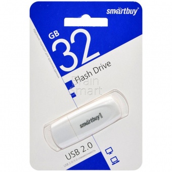 USB 2.0 Флеш-накопитель 32GB SmartBuy Scout Белый* - фото, изображение, картинка