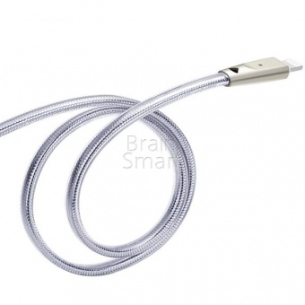 USB кабель Lightning HOCO U9 Zinc Alloy Jelly Knitted (2м) Серебряный - фото, изображение, картинка