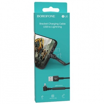 USB кабель Lightning Borofone BU6 Bracket (1,2м) Черный - фото, изображение, картинка