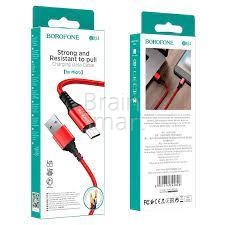 USB кабель Micro Borofone BX54 Nylon 2.4A (1м) Красный* - фото, изображение, картинка