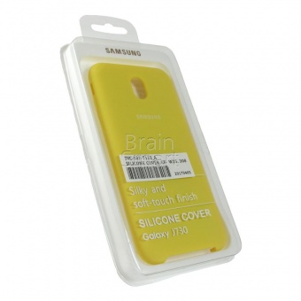Накладка Silicone Case Samsung J730 (2017)  (4) Жёлтый - фото, изображение, картинка