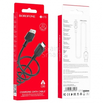 USB кабель Micro Borofone BX70 2,4A (1м) Черный* - фото, изображение, картинка