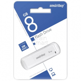 USB 3.0 Флеш-накопитель 8GB SmartBuy LM05 Белый - фото, изображение, картинка