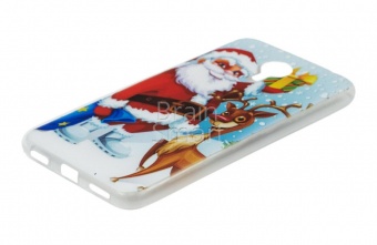 Накладка силиконовая Новогодняя Meizu M3 Note Санта - фото, изображение, картинка