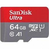 MicroSD 64GB SanDisk Class 10 Ultra UHS-I A1 (140 Mb/s)* - фото, изображение, картинка