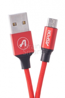USB кабель Micro Aspor AC-11 Aluminum (1,2м) (2,4A) Красный - фото, изображение, картинка