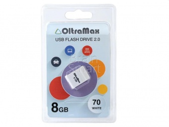 USB 2.0 Флеш-накопитель 8GB OltraMax 70 Белый* - фото, изображение, картинка