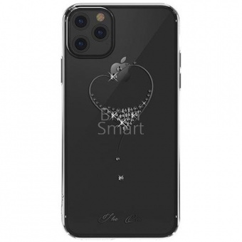Накладка пластик Kingxbar Swarovski iPhone 11 Pro Max Сердце Черный - фото, изображение, картинка