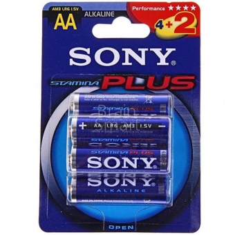 Эл. питания Sony LR6 Stamina Plus (6 шт/блистер) Alkaline - фото, изображение, картинка