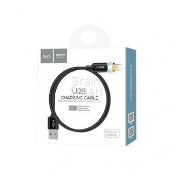 USB кабель Lightning Magnetic HOCO U28 (1м) Черный - фото, изображение, картинка