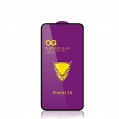 Стекло тех.упак. OG Purple iPhone X/XS/11 Pro Черный* - фото, изображение, картинка