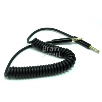 AUX кабель винтовой Черный* - фото, изображение, картинка