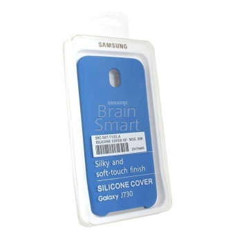 Накладка Silicone Case Samsung J730 (2017)  (3) Светло-Синий - фото, изображение, картинка