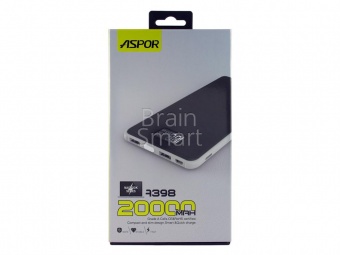 Внешний аккумулятор Aspor Power Bank A398 с разъемом для MacBook 20000 mAh Черный - фото, изображение, картинка