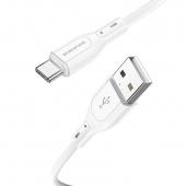 USB кабель Type-C Borofone BX66 Nano Silicone (1м) Белый - фото, изображение, картинка
