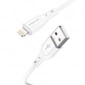 USB кабель Lightning Borofone BX66 Nano Silicone (1м) Белый - фото, изображение, картинка