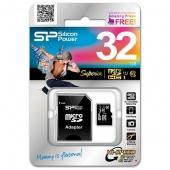 MicroSD 32GB Silicon Power Class 10 + SD адаптер - фото, изображение, картинка