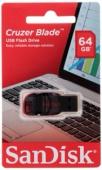 USB 2.0 Флеш-накопитель 64GB Sandisk Cruzer Blade Чёрный - фото, изображение, картинка